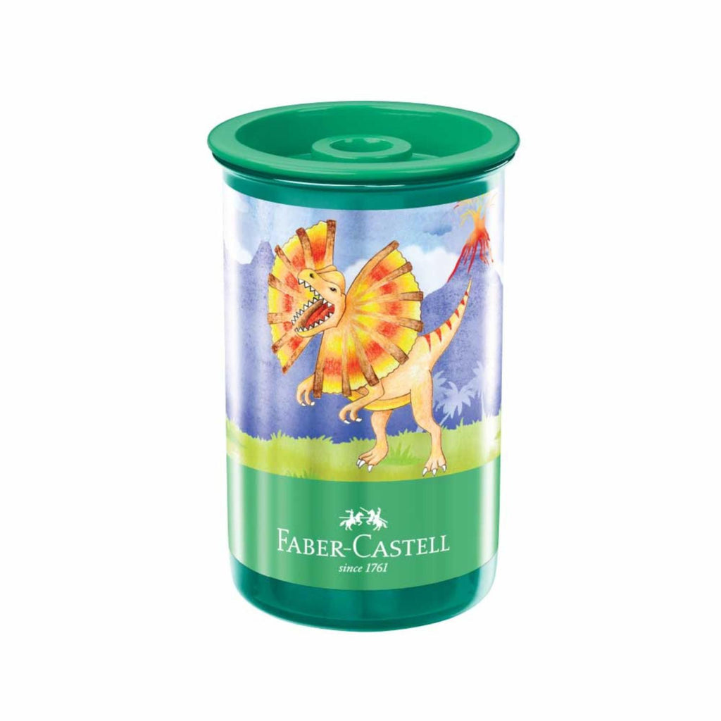 Sacapuntas c/deposito Faber-Castell Dinosaurio dyx12