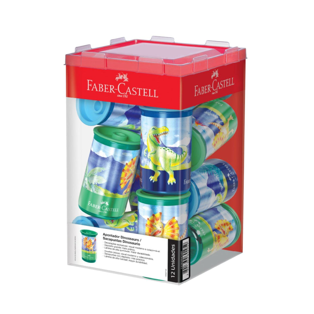 Sacapuntas c/deposito Faber-Castell Dinosaurio dyx12