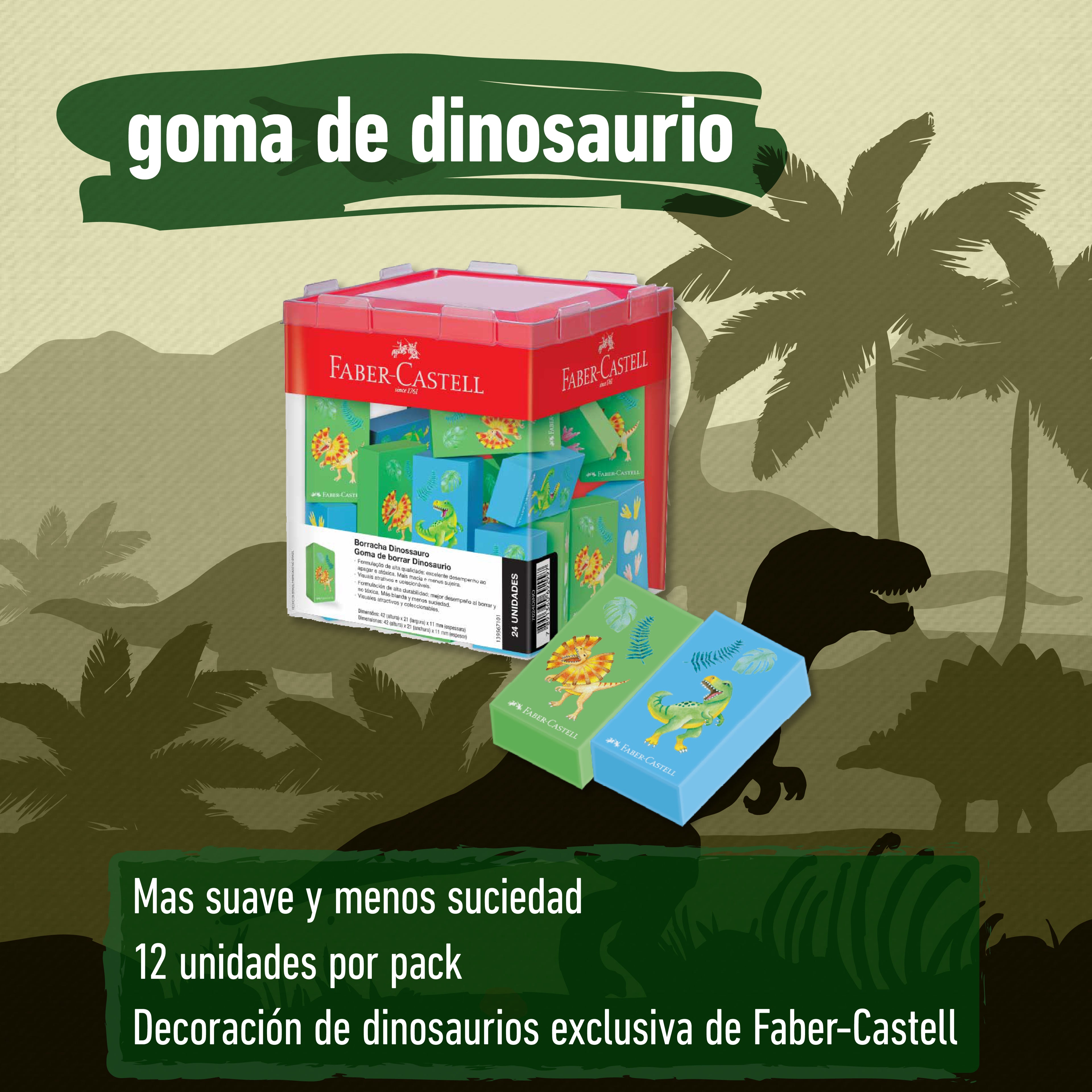 Goma d/borrar Faber-Castell Dinosaurio dyx24