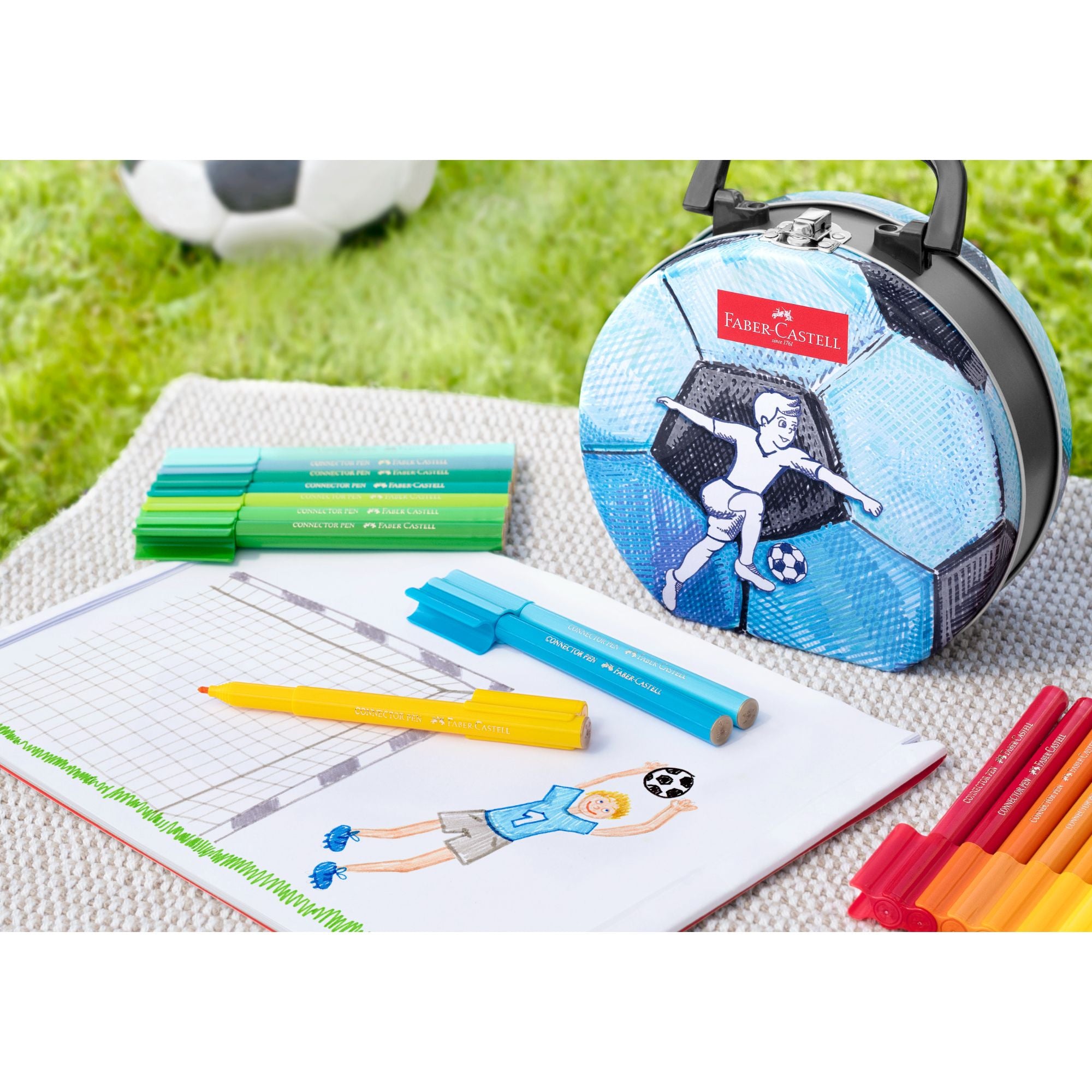Marcadores Connector Fútbol Faber-Castell x33 Colores
