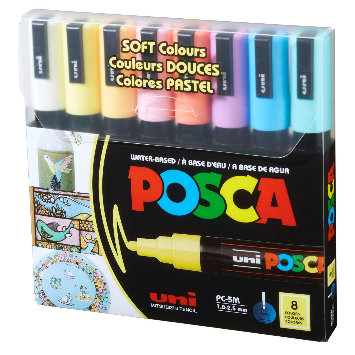 Set Marcadores POSCA 5M 8 Colores Pastel