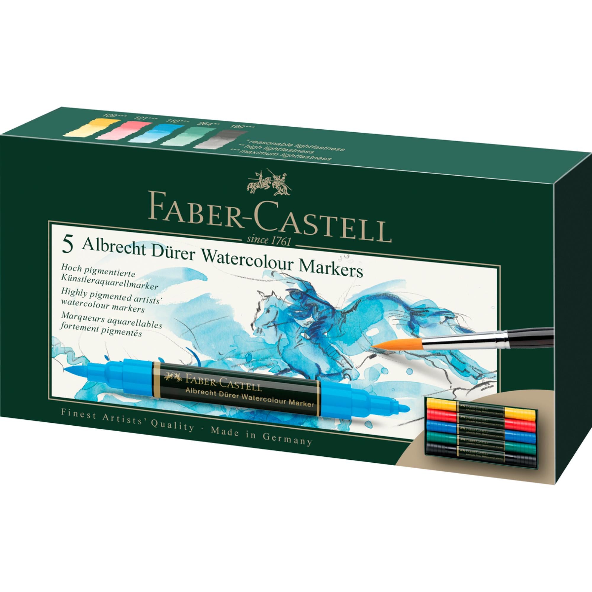 Marcadores Acuarelables A.Dürer Faber-Castell x5 Colores