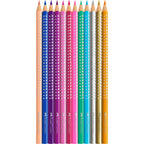 12 Lápices De Colores Sparkle + Estuche Faber-Castell