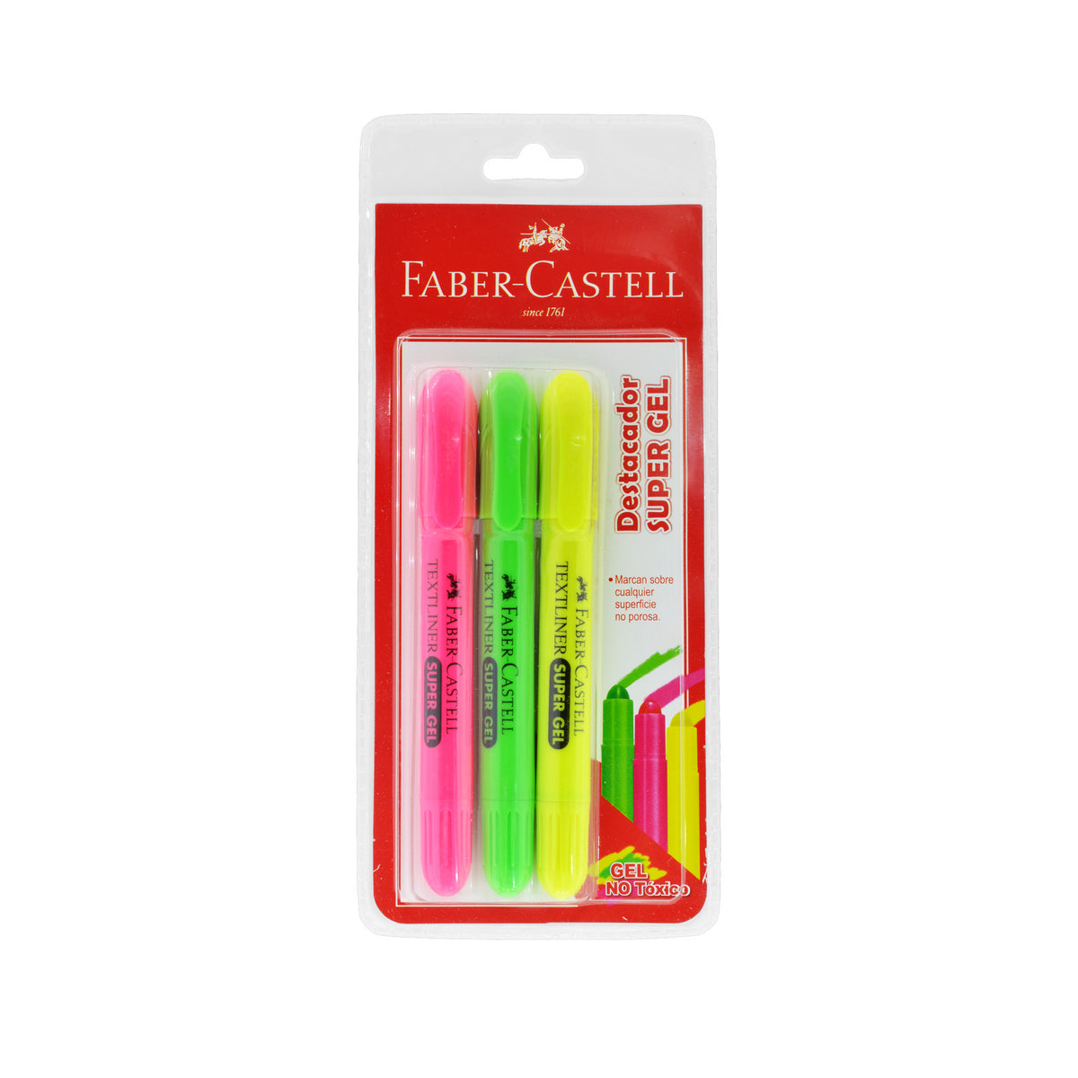 Destacadores Super Gel Faber-Castell x3 Colores