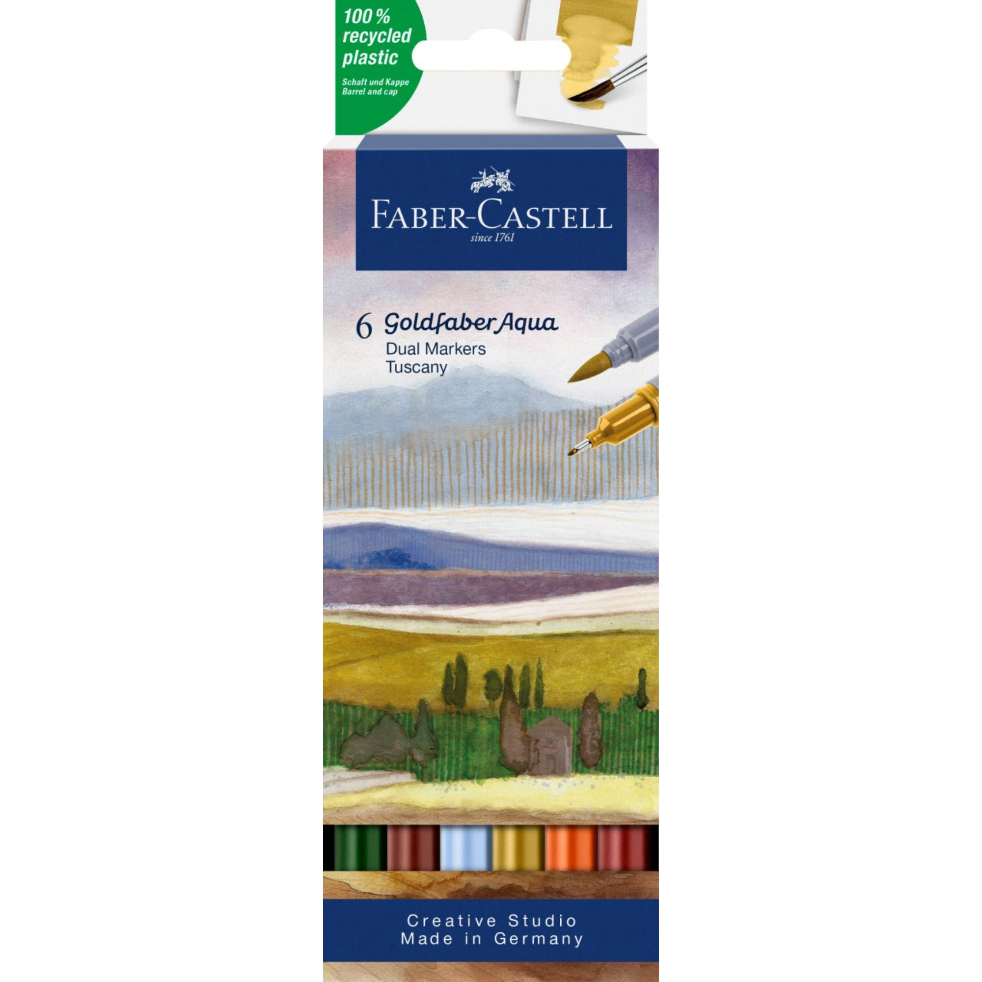 Marcador Dual Goldfaber Aqua Faber-Castell x6 Colores Toscan