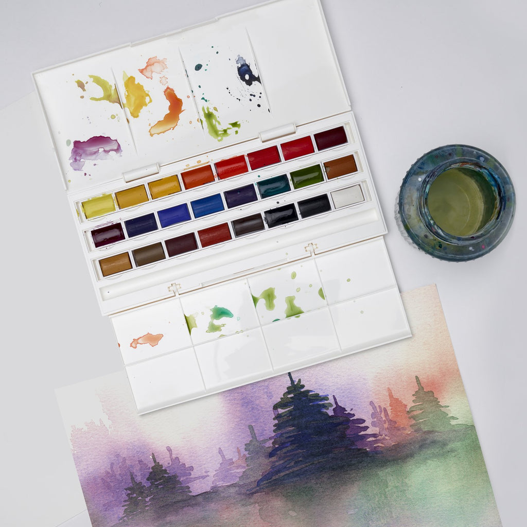 Set de Acuarelas Cotman Winsor & Newton 24 Godets Enteros