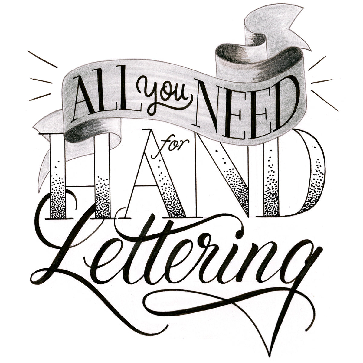 Marcador Lettering Tonos Negros Faber-Castell x8 uds.