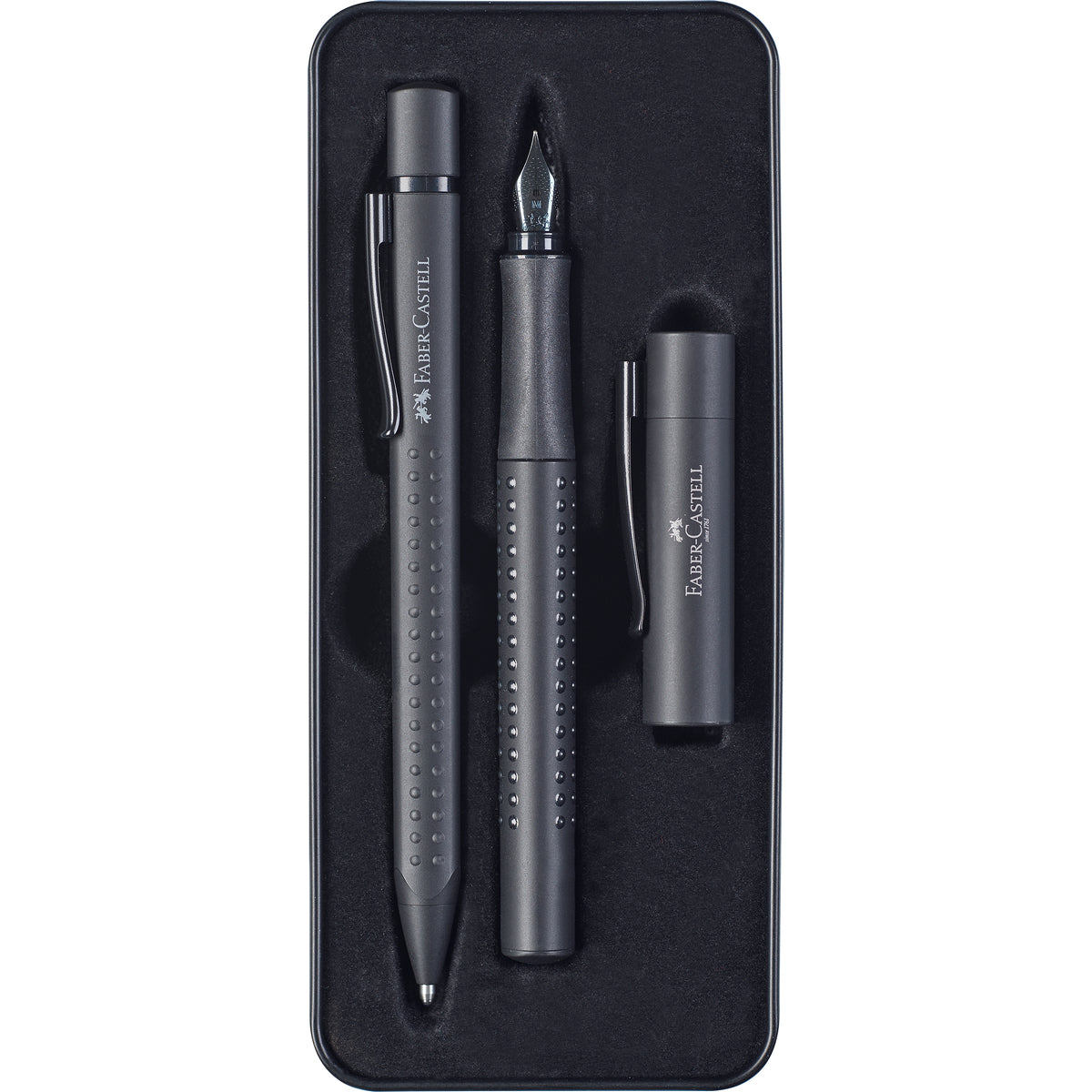 Pluma Estilográfica + Bolígrafo Grip All Black Faber-Castell