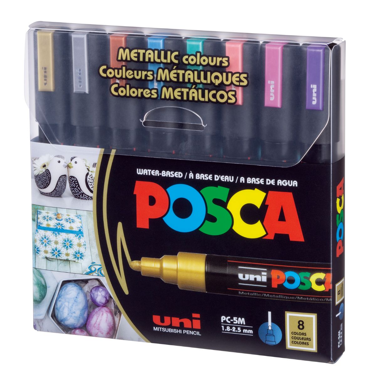 Marcador POSCA PC-5M 8 Colores Metálicos
