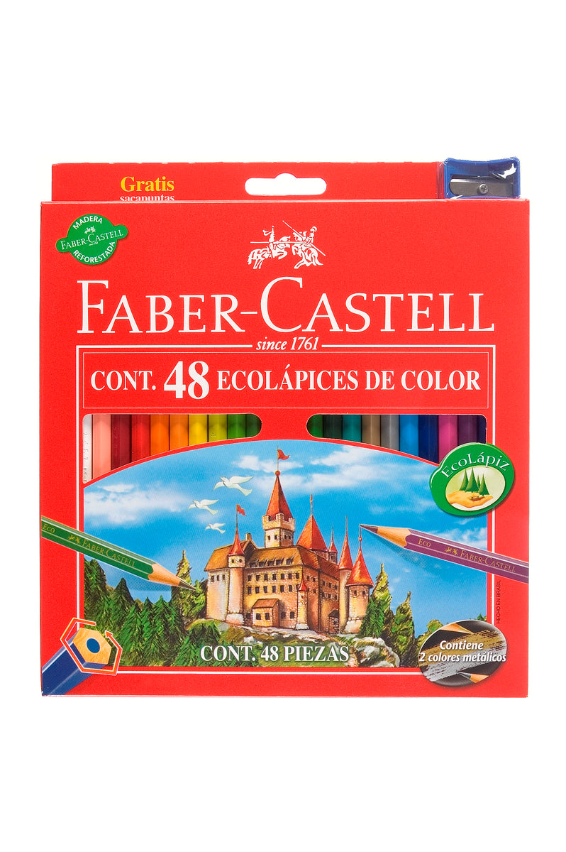 Eco Lápices De Color Faber-Castell x48 Colores + Sacapuntas