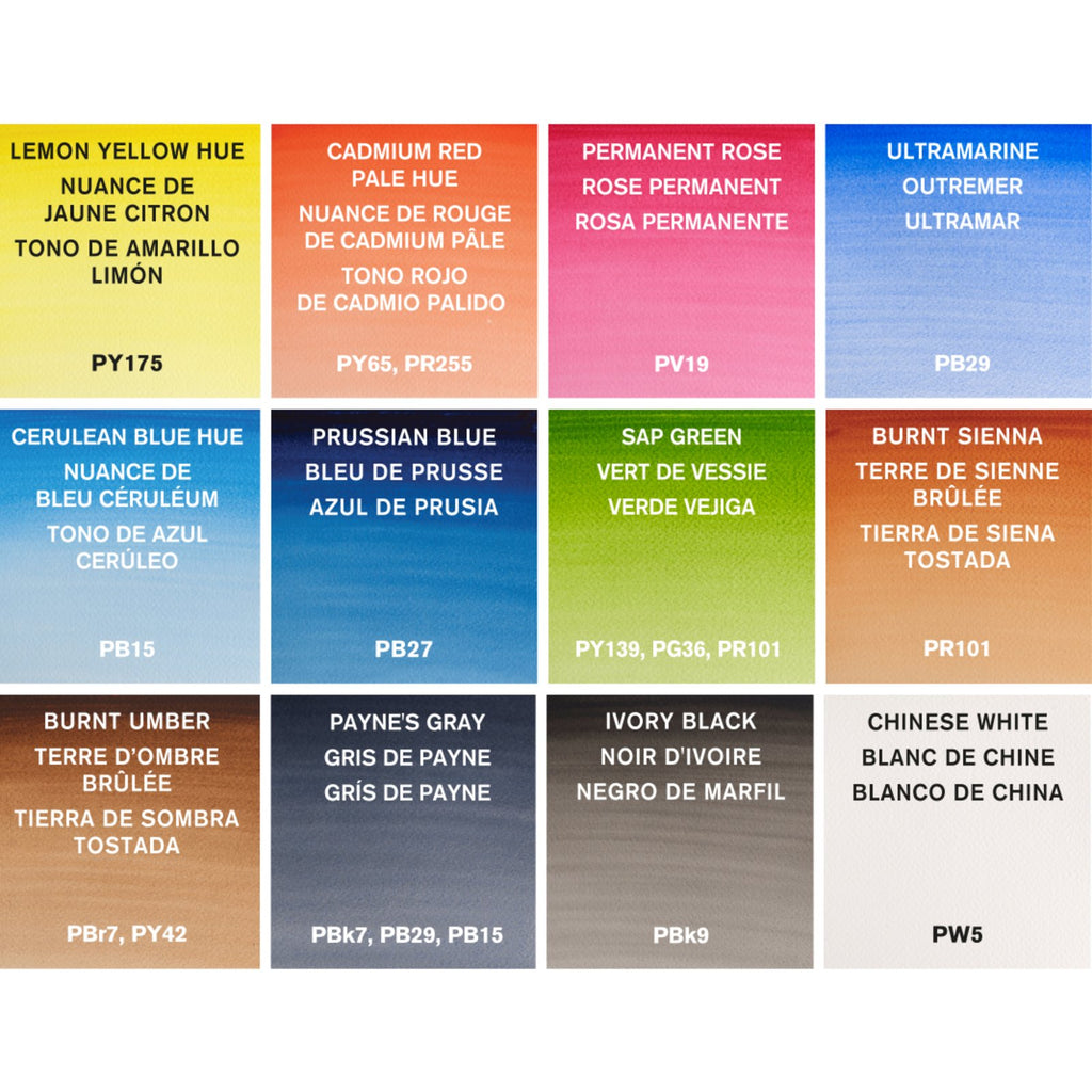 Acuarela Cotman winsor & Newton 12 Medio Godet Paint Plus