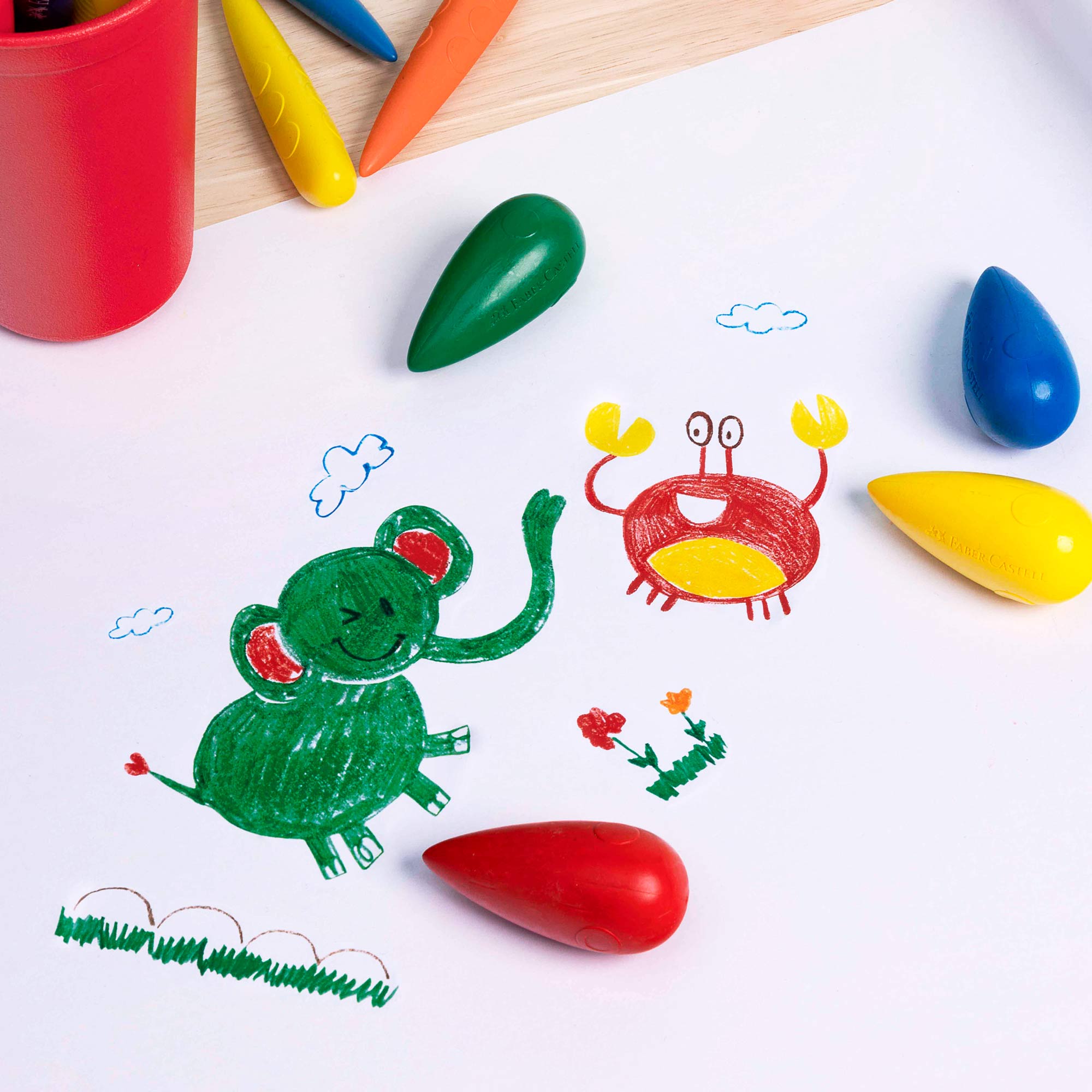 Crayón Ergonómico Gota Little Creatives Faber-Castell x4 und