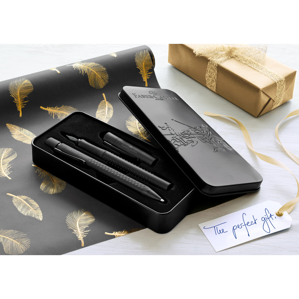 Pluma Estilográfica + Bolígrafo Grip All Black Faber-Castell