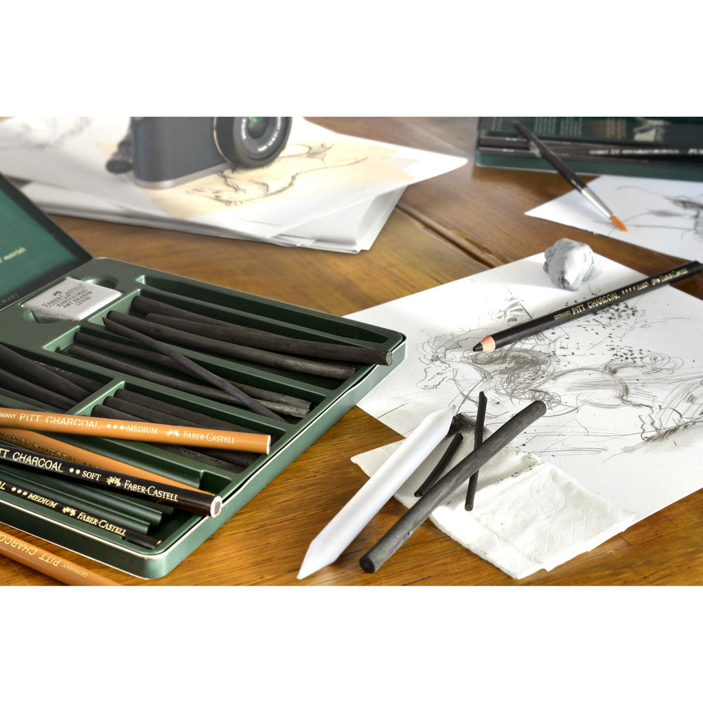Juego Pitt Monochrome Carbón Faber-Castell x24 und.