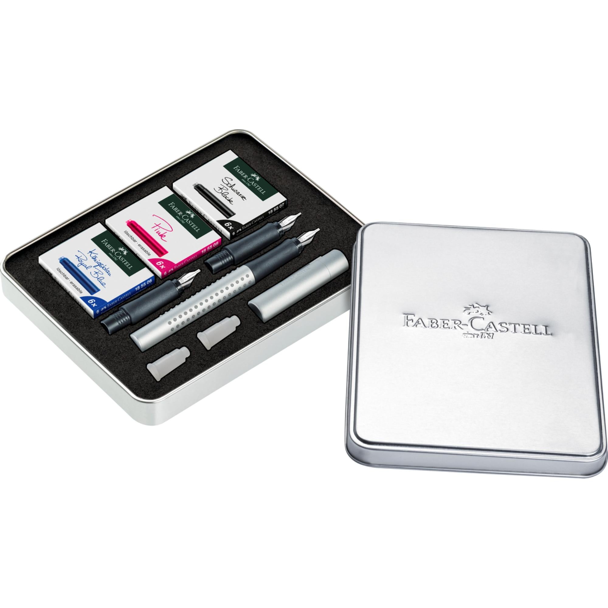 Pluma Estilográfica Grip Tamaños + Tintas Faber-Castell
