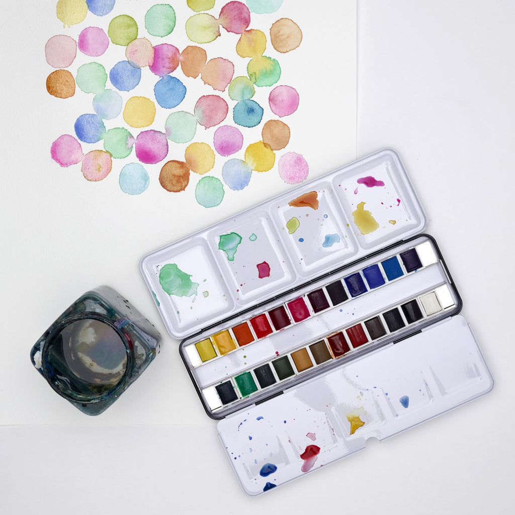Set Acuarelas Cotman Winsor & Newton 24 Medio Godet