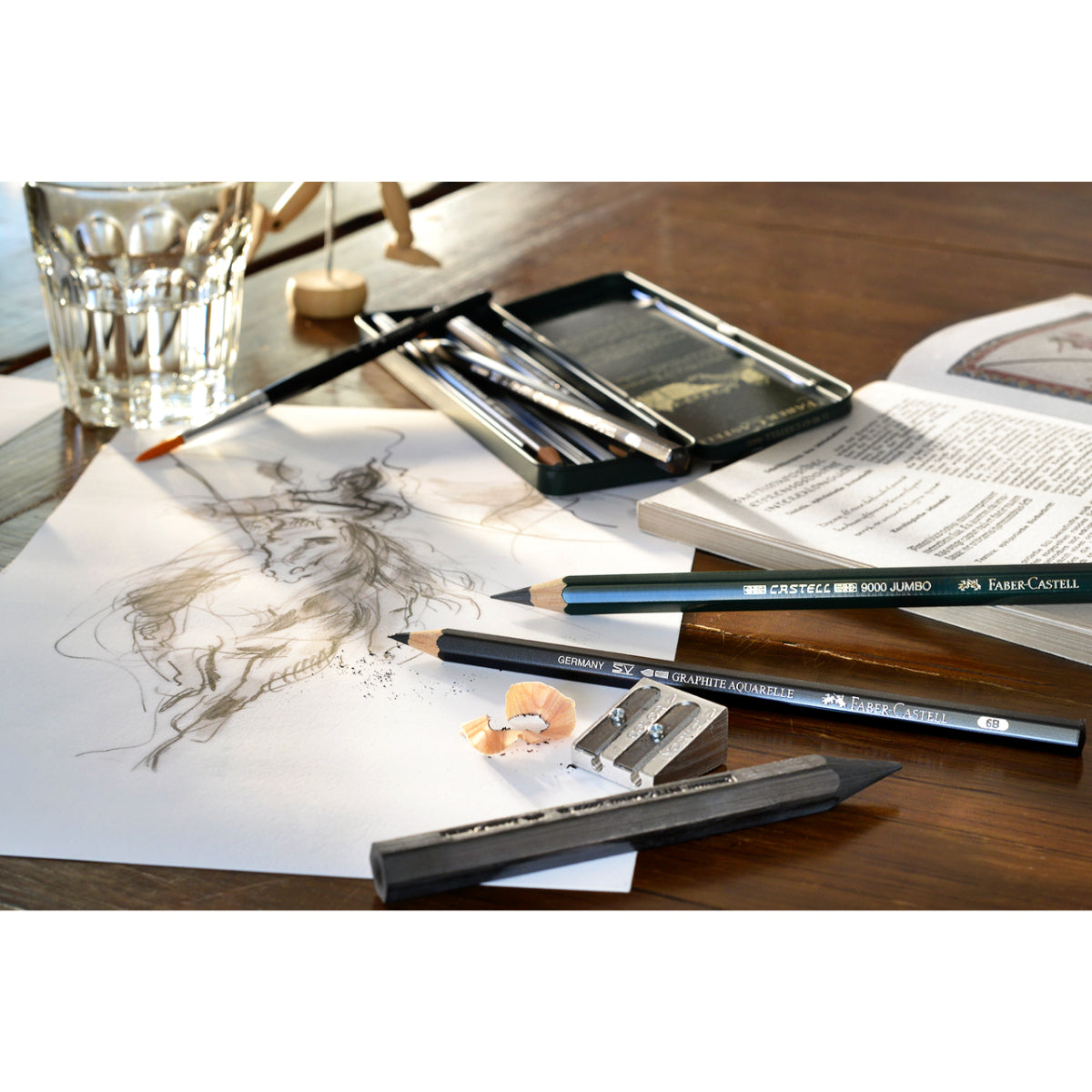 Lápiz Grafito Pitt Estuche De Metal Faber-Castell x19 uds.