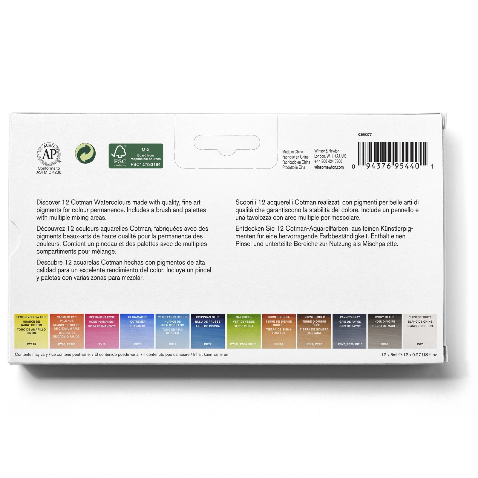Acuarela Cotman winsor & Newton 12 Medio Godet Paint Plus