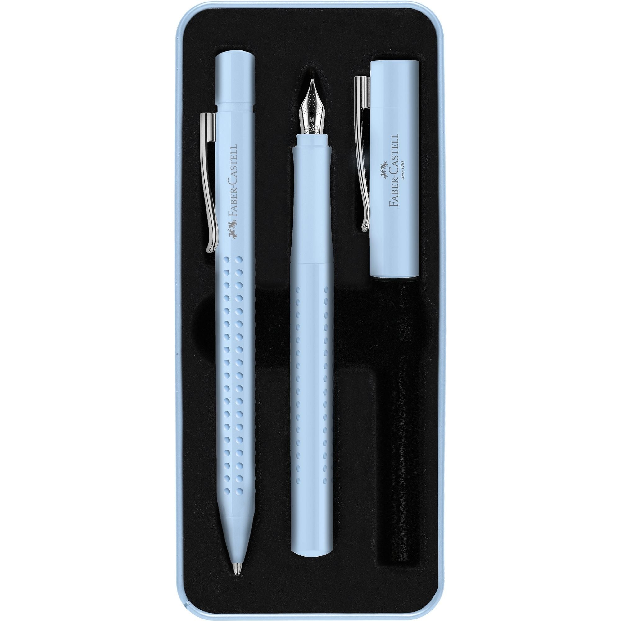 Set Pluma M/ Bolígrafo Grip 2010 Sky blue Faber-Castell
