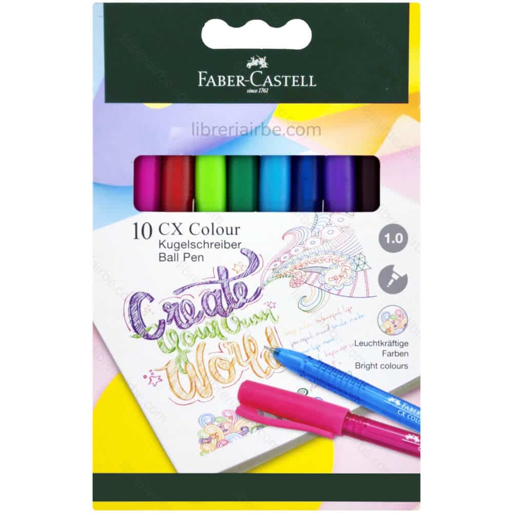 Bolígrafo CX Colour Faber-Castell x10 Colores