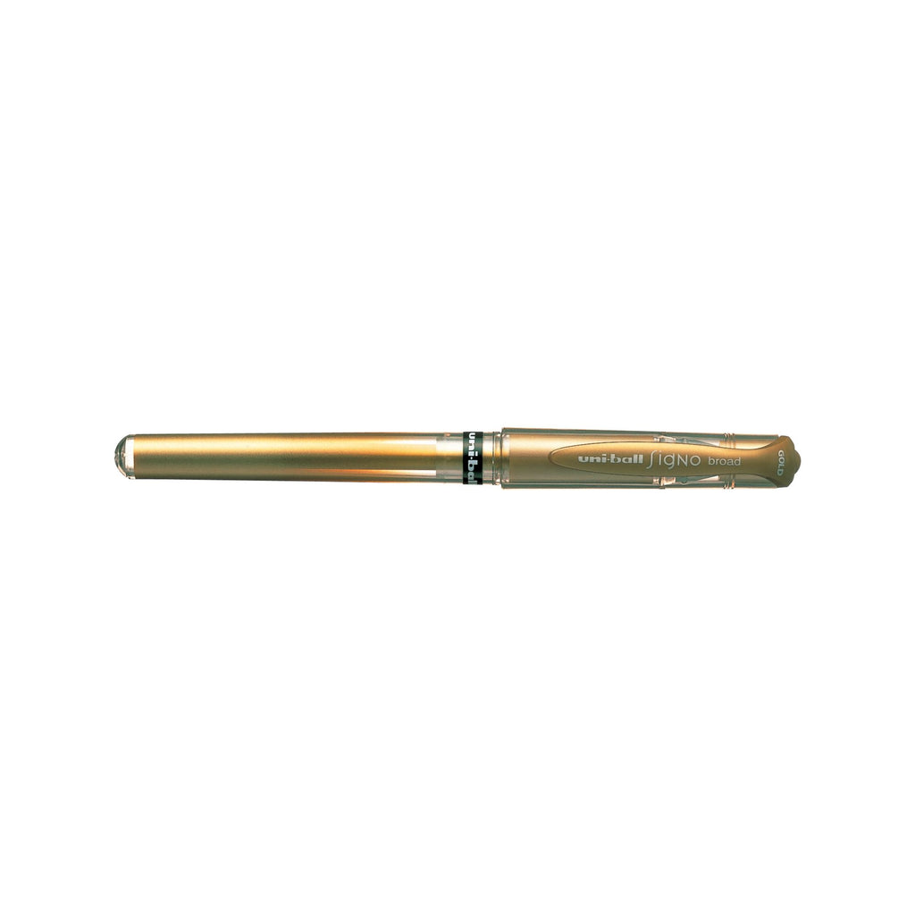 Lápices Gel Uniball Signo broad BC x3 blanco/dorado/plateado