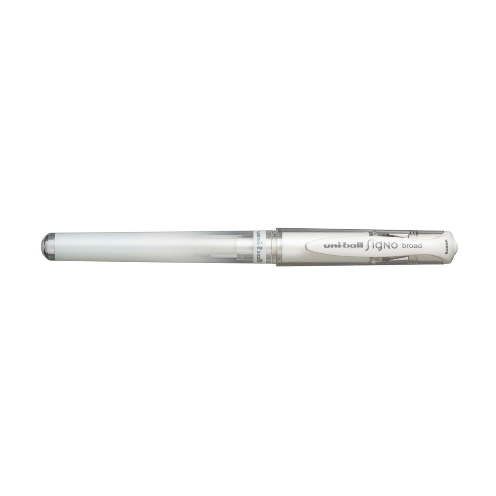 Lápices Gel Uniball Signo broad BC x3 blanco/dorado/plateado