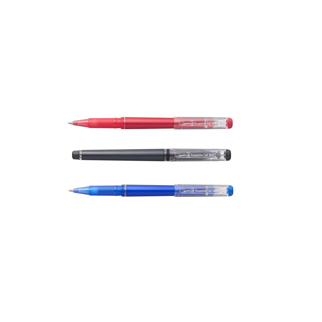 Lápices Gel Uniball Borrable UF-222 BC x3 azul/rojo/negro